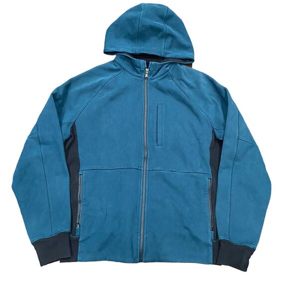 Lululemon Mens Athletic Performance Green Full Zip Long Sleeve Hoodie Size Large - Picture 1 of 8